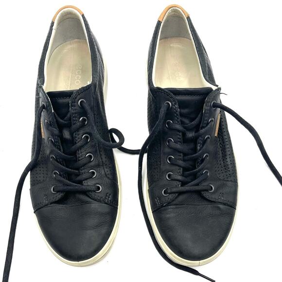 ECCO Soft 7 Light Perforated Black Leather Sneaker size 10.5 (44-EU) - Picture 7 of 13